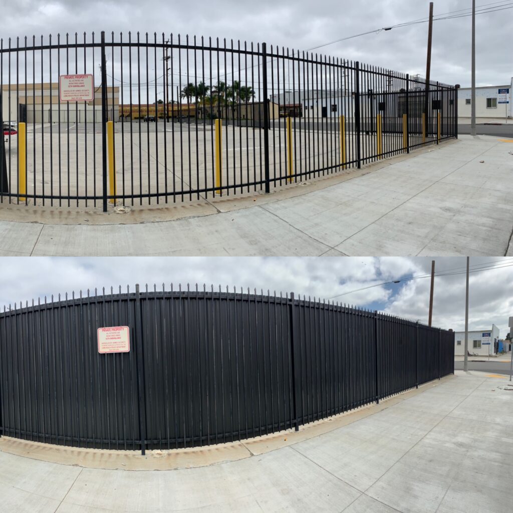 Ornamental fence with privacy wall